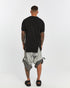 Junus Coban Raw-Collar Kangaroo Pocket T-Shirt Black