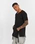 Junus Coban Raw-Collar Kangaroo Pocket T-Shirt Black