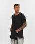 Junus Coban Raw-Collar Kangaroo Pocket T-Shirt Black