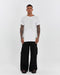 Junus Coban Raw-Collar Kangaroo Pocket T-Shirt White