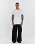 Junus Coban Raw-Collar Kangaroo Pocket T-Shirt White