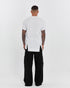 Junus Coban Raw-Collar Kangaroo Pocket T-Shirt White