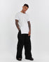 Junus Coban Raw-Collar Kangaroo Pocket T-Shirt White