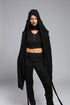 Raw Seam Ribbed Long Front Women's Cardigan