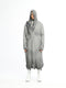 Junus Coban Ribbed Scarf-Front Longline Cardigan Anthracite