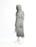 Junus Coban Ribbed Scarf-Front Longline Cardigan Anthracite