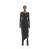 Side Slit Draped Neck Knit Women's Dress