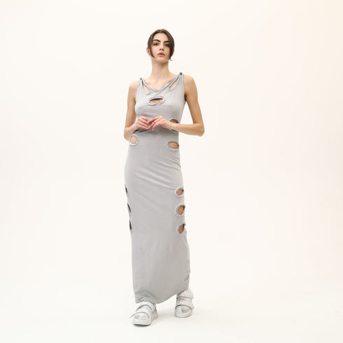Sleeveless Low Cut Long Women's Dress