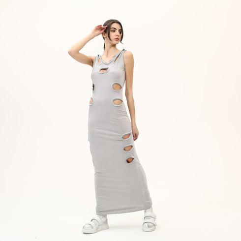 Sleeveless Low Cut Long Women's Dress