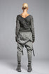 Junus Coban Women's Asymmetric Cut Sweatshirt in anthracite back view