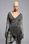 Junus Coban Women's Asymmetric Cut Sweatshirt in anthracite close-up front view
