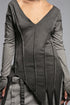 Junus Coban Women's Asymmetric Cut Sweatshirt in anthracite upper detail view
