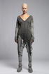 Junus Coban Women's Asymmetric Cut Sweatshirt in anthracite front view