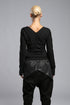 Junus Coban Women's Asymmetric Cut Sweatshirt in black back view