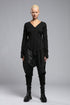 Junus Coban Women's Asymmetric Cut Sweatshirt in black full front view