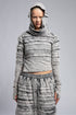 Junus Coban Women's Ribbed Sweatshirt in acid grey front close-up