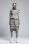 Junus Coban Women's Ribbed Sweatshirt in acid grey front view
