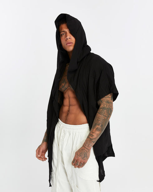 Junus Coban Zip-Front Side-Pocket Cardigan Black