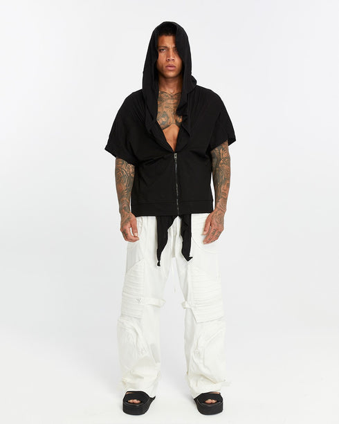 Junus Coban Zip-Front Side-Pocket Cardigan Black