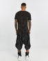 Men's Raw Seam T-shirt in Acid Black back view with raw seam construction