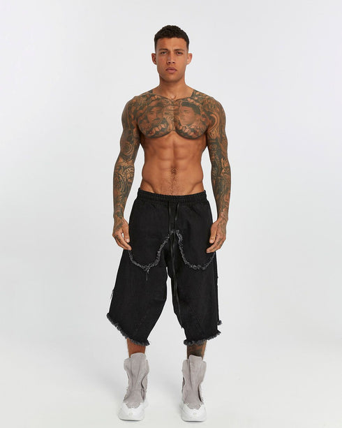 Dirty Stitched Men Capri
