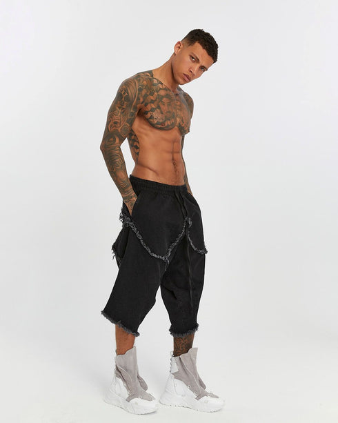 Dirty Stitched Men Capri